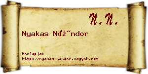 Nyakas Nándor névjegykártya