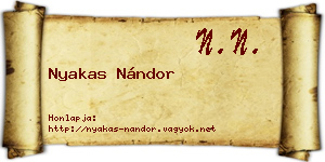 Nyakas Nándor névjegykártya
