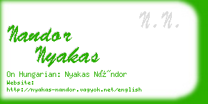 nandor nyakas business card